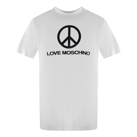 Love Moschino Peace Logo Wit T-shirt - Image 1