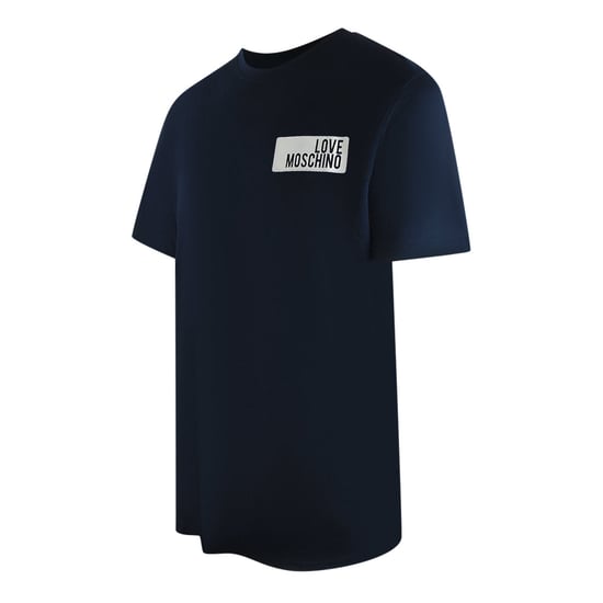 Ik Ben Dol Op Het Moschino Block Logo T-shirt In Marineblauw - Image 3