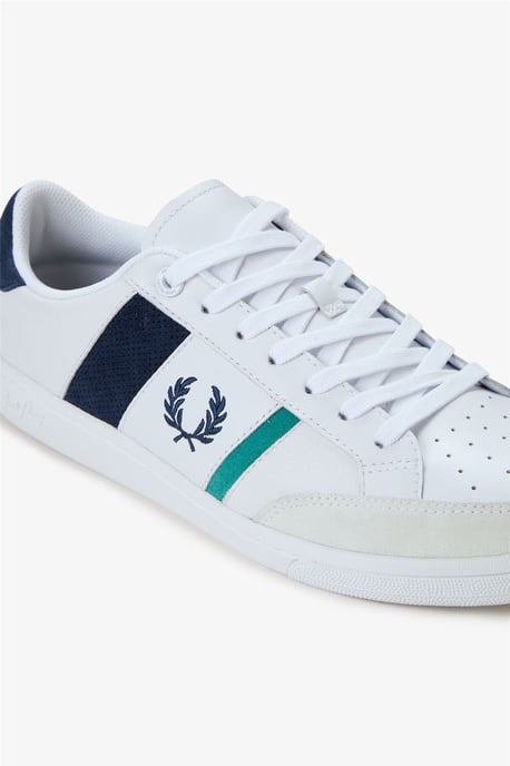 Fred Perry B725 Lederen Suede Heren Sneakers Wit/Navy/Mint - Image 2