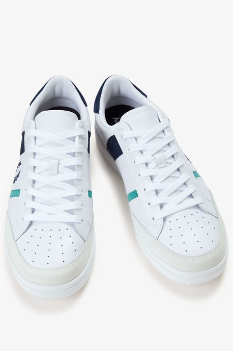 Fred Perry B725 Lederen Suede Heren Sneakers Wit/Navy/Mint - Image 3