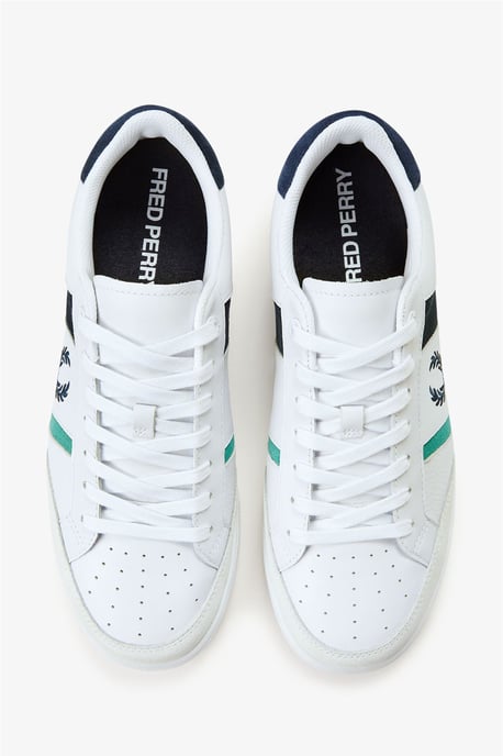 Fred Perry B725 Lederen Suede Heren Sneakers Wit/Navy/Mint - Image 6