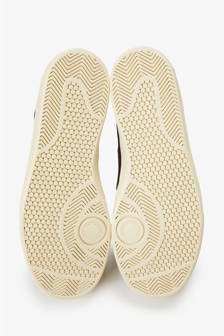 Fred Perry B725 Leer Suède Heren Sneakers Marine/Ecru/Dieprood - Image 4