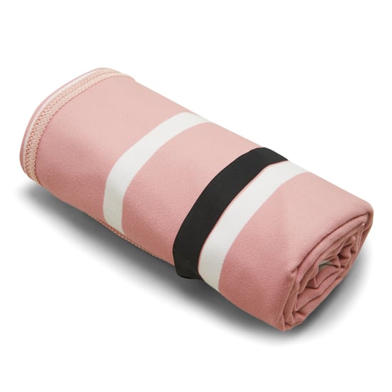 Regatta Gestreepte microvezel strandhanddoek (Seashell Roze/Wit) - Image 4