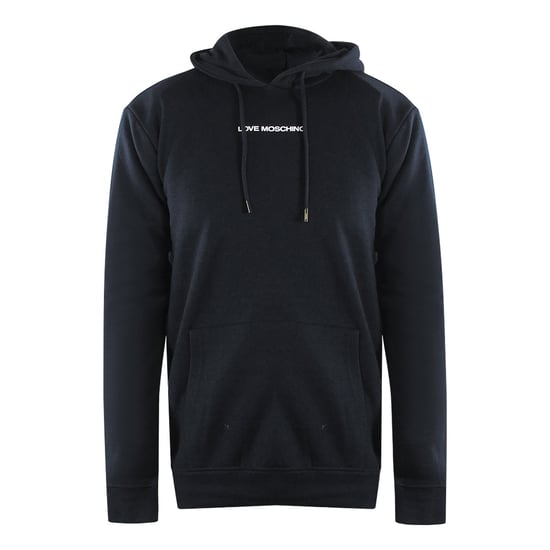 Love Moschino Effen Logo Zwarte Hoodie - Image 1
