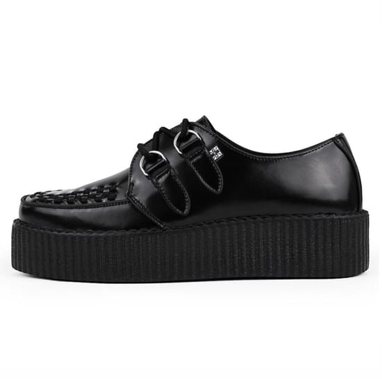 TUK Viva High Creeper Zwarte Leren Platform Veterschoenen Goth - AV6802 - Image 3
