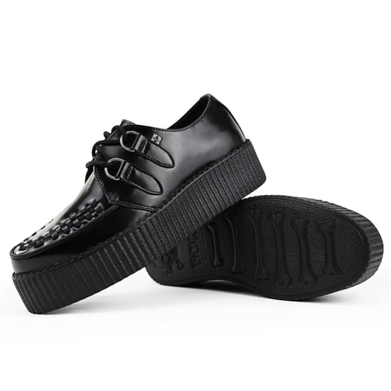 TUK Viva High Creeper Zwarte Leren Platform Veterschoenen Goth - AV6802 - Image 4