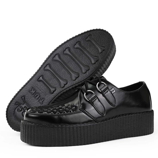 TUK Viva High Creeper Zwarte Leren Platform Veterschoenen Goth - AV6802 - Image 6