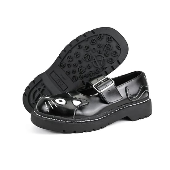 TUK Dames Mary Jane Kitty Zwarte Leren Platform Goth Schoenen - T2025 - Image 5