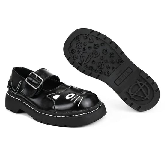 TUK Dames Mary Jane Kitty Zwarte Leren Platform Goth Schoenen - T2025 - Image 6
