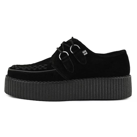 TUK Viva High Creeper Zwarte Suède Platform Veterschoenen Goth - AV6802 - Image 3
