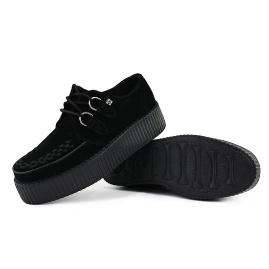 TUK Viva High Creeper Zwarte Suède Platform Veterschoenen Goth - AV6802 - Image 4