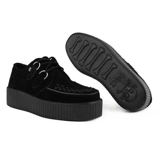 TUK Viva High Creeper Zwarte Suède Platform Veterschoenen Goth - AV6802 - Image 6
