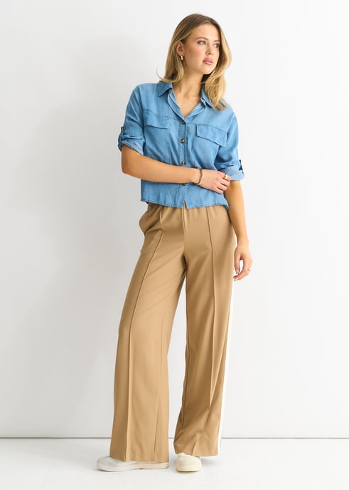 Blauw denim oversized boxy shirt - Image 1