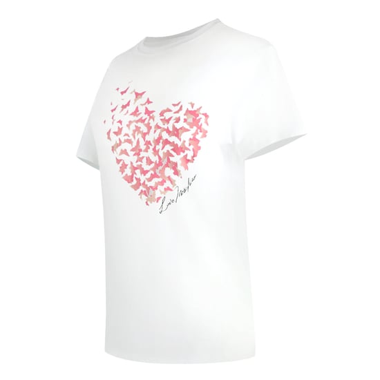 Love Moschino Flutter Heart Design Wit T-shirt - Image 3