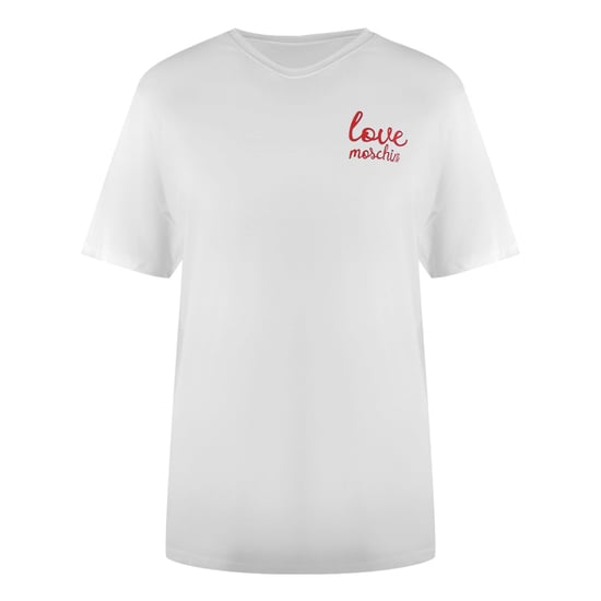 Love Moschino T-shirt Met Klein Logo, Wit - Image 1