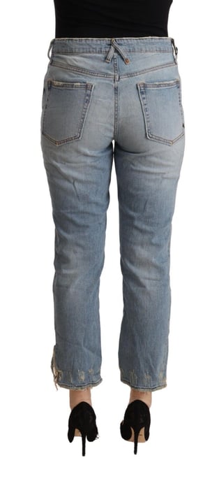 Cropped Boyfriend Jeans met Versleten Details - Image 3