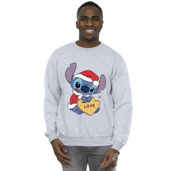 Disney Heren Lilo And Stitch Kerstmis Love Biscuit Sweatshirt (Sportgrijs) - Image 2