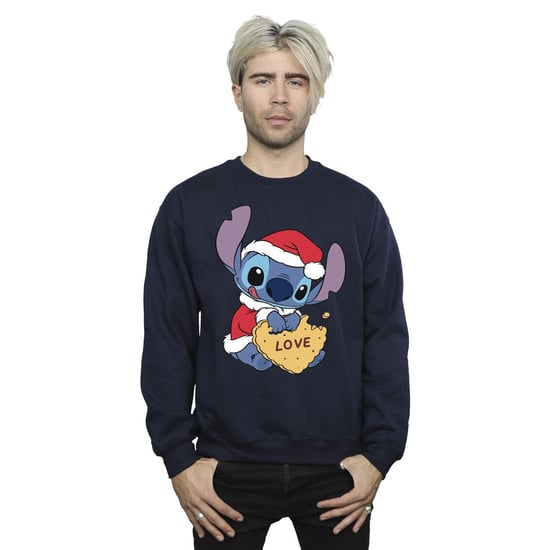 Disney Heren Lilo And Stitch Kerstmis Love Biscuit Sweatshirt (Marineblauw) - Image 3