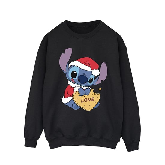Disney Heren Lilo And Stitch Kerstmis Love Biscuit Sweatshirt (Zwart) - Image 1