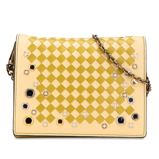 Tweedekans Nappa Intrecciato Studded Wallet On Chain - Image 1