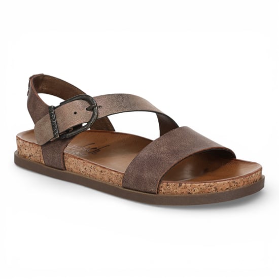 Blowfish Malibu Dames bruin zilveren voetbed met bandjes platte sandalen - Lance - Image 4
