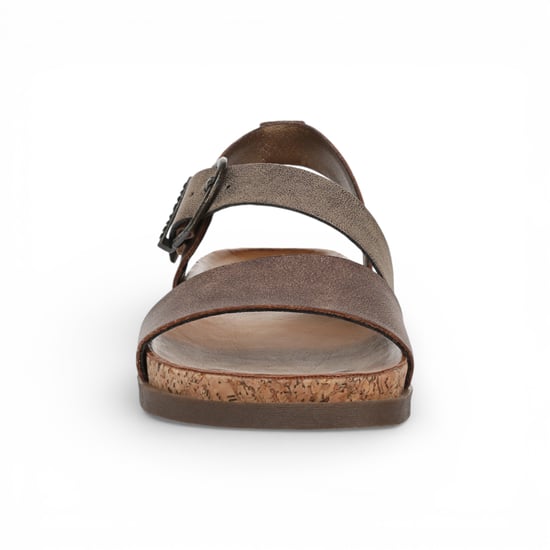 Blowfish Malibu Dames bruin zilveren voetbed met bandjes platte sandalen - Lance - Image 5