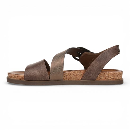 Blowfish Malibu Dames bruin zilveren voetbed met bandjes platte sandalen - Lance - Image 6