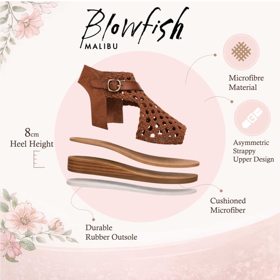 Blowfish Malibu Dames Cognac Bruine Weefsel Micro Wedge Sandals - Anuella - Image 2