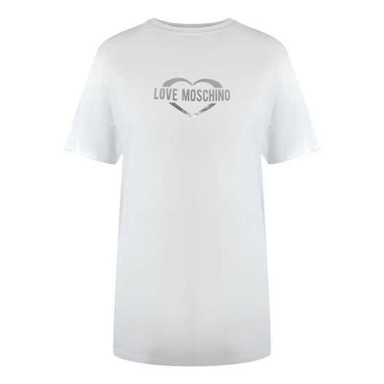 Love Moschino Shiny Heart Logo White T-shirt - Image 1