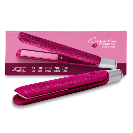 Mini USB Coquete Glitter Fuchsia Haarstraightener - Image 1
