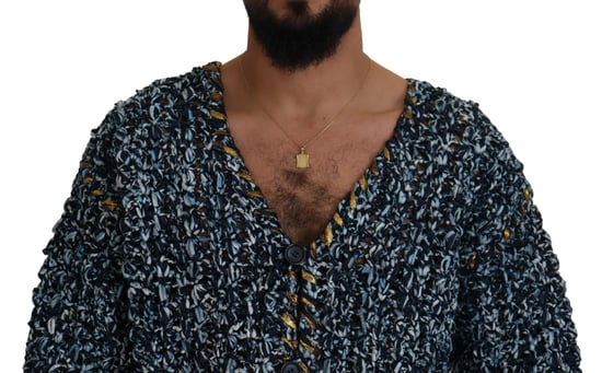Gebreide Cardigan met Gouden Rand, Relaxte Pasvorm - Image 4