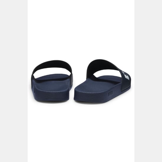 Boss Aryeh herenslippers, Italiaans gemaakt, met groot logo in donkerblauw. - Image 5