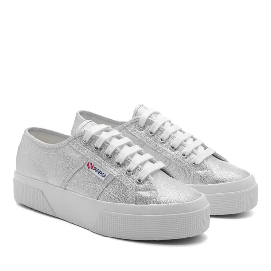 Superga Dames/Dames 2740 Lame Platform Trainers (Grijs Zilver) - Image 1