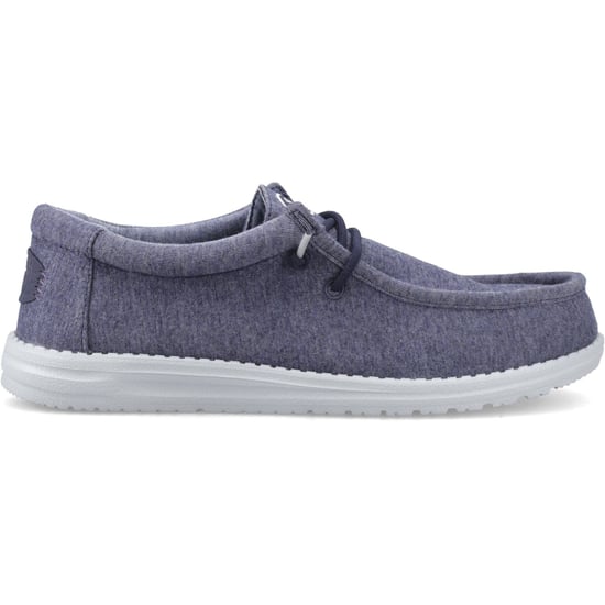 HEYDUDE Wally Stretch Jersey Katoen Heren Marineblauwe Moccasins Schoenen - Image 5