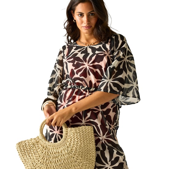 Regatta Dames/Dames Avorno Abstract Bloemen Kaftan (Zwart, Wit) - Image 4