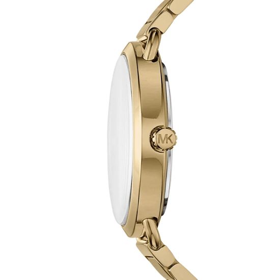Michael Kors Portia MK3788 Dames 36,5 mm Gouden RVS Horloge met Zwarte Wijzerplaat - Image 3