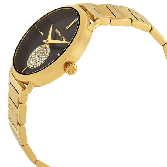 Michael Kors Portia MK3788 Dames 36,5 mm Gouden RVS Horloge met Zwarte Wijzerplaat - Image 4