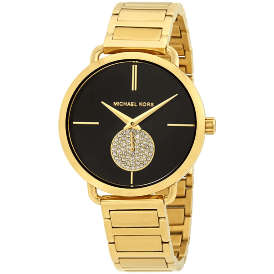 Michael Kors Portia MK3788 Dames 36,5 mm Gouden RVS Horloge met Zwarte Wijzerplaat - Image 5