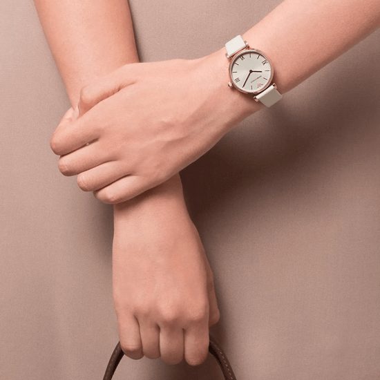 Emporio Armani AR1769 Gianni T-Bar 32 mm Beige Dameshorloge - Image 6