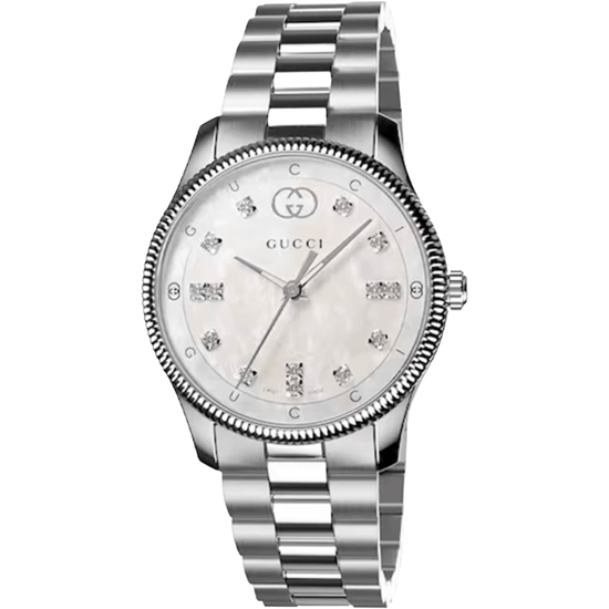 Gucci YA1265064 G-Timeless Dameshorloge 29 mm Moeder van Parel Wijzerplaat Met Diamanten Accenten - Image 1