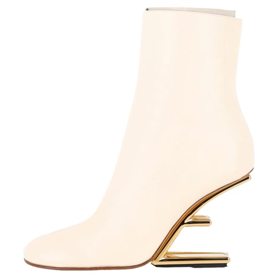 Fendi First enkellaarsjes in wit leer - Image 5