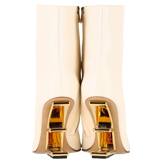 Fendi First enkellaarsjes in wit leer - Image 6