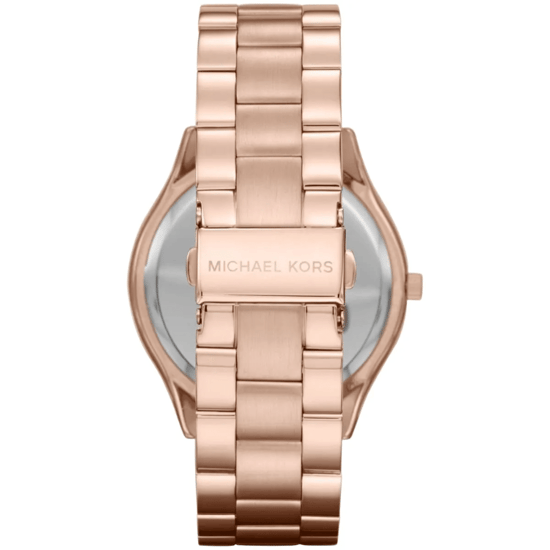 Michael Kors Slim Runway MK3181 42mm Roze Gouden Dameshorloge - Image 2