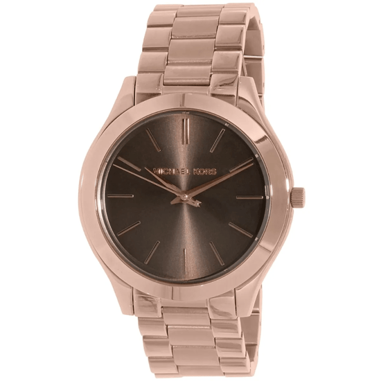 Michael Kors Slim Runway MK3181 42mm Roze Gouden Dameshorloge - Image 3