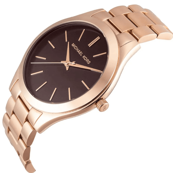Michael Kors Slim Runway MK3181 42mm Roze Gouden Dameshorloge - Image 4