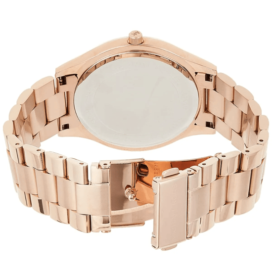Michael Kors Slim Runway MK3181 42mm Roze Gouden Dameshorloge - Image 6