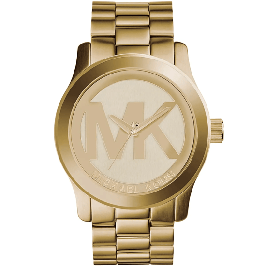 Michael Kors Runway XL MK5473 Dames Gouden Roestvrijstalen Horloge 45mm - Image 1