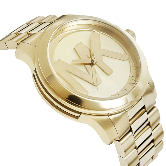 Michael Kors Runway XL MK5473 Dames Gouden Roestvrijstalen Horloge 45mm - Image 6