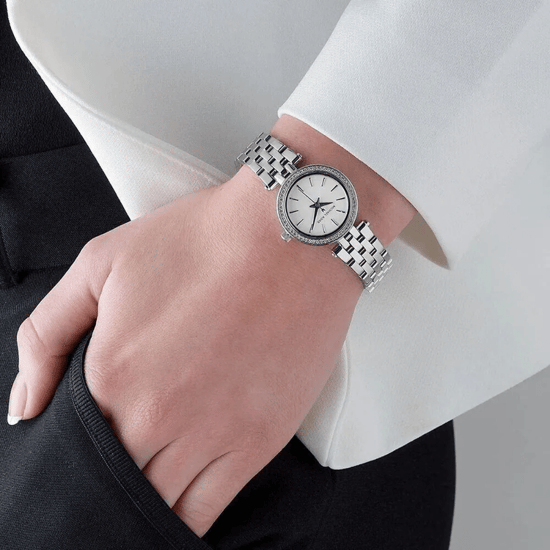 Michael Kors Petite Darci MK3294 Dames Zilveren RVS Horloge 26mm - Image 6