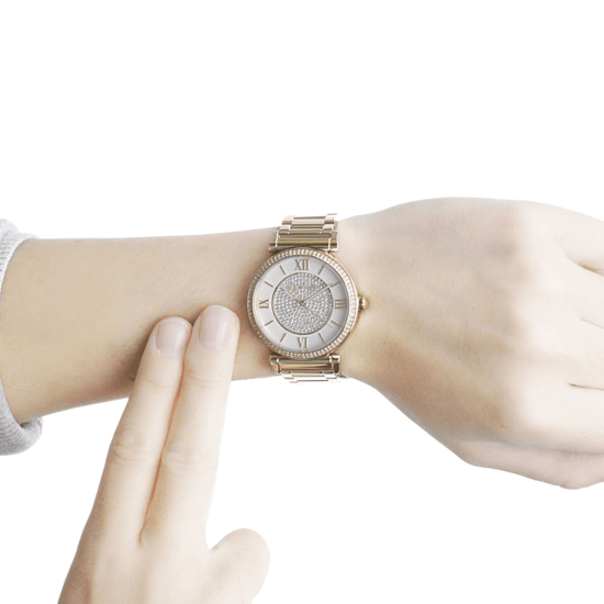 Michael Kors MK3332 Catlin Kristallen Wijzerplaat Dameshorloge, Geel Goud, 38 mm - Image 5